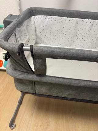 Cuna colecho Kinderkraft gris