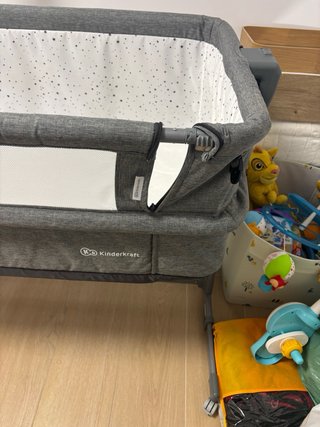 Cuna colecho Kinderkraft gris