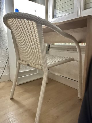 Silla de terraza mimbre blanco