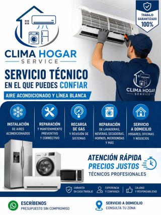 Servicio técnico en linea blanca y climatización