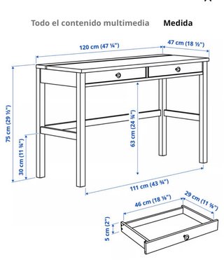 Escritorio negro madera Ikea