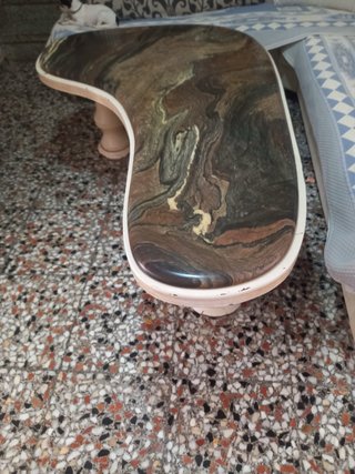 Mesa de centro piedra y madera
