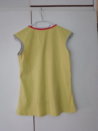 Top giallo senza maniche in cotone elasticizzato