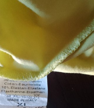 Top giallo senza maniche in cotone elasticizzato