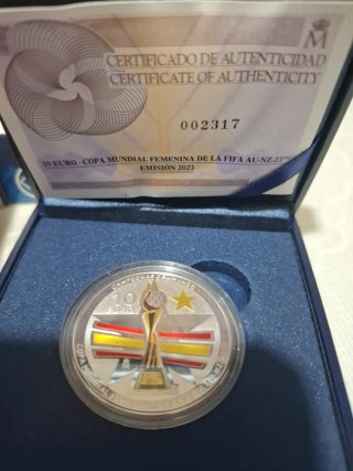 Moneda Plata 10 Euros FIFA Copa Mundial Femenina 2