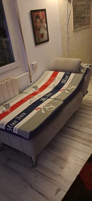Sofá Cama Gris y Azul
