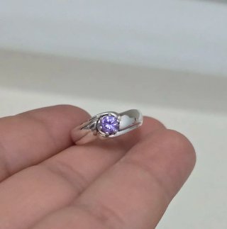 Anillo Plata 925 con Piedra Morada