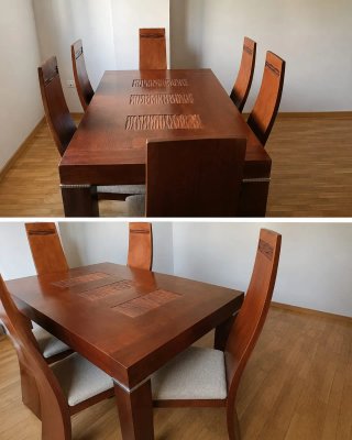 Mesa de comedor y 6 sillas madera