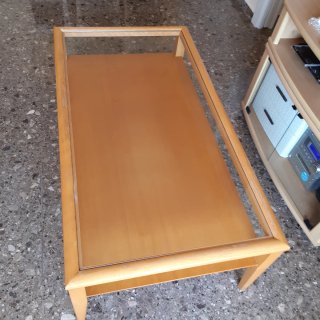 Mesa de centro madera y cristal