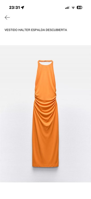 Vestido halter naranja Zara