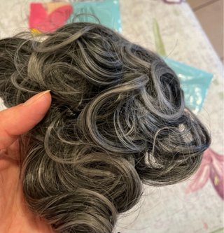 Chignon finto capelli castani con mèches bionde