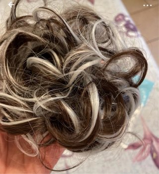 Chignon finto capelli castani con mèches bionde