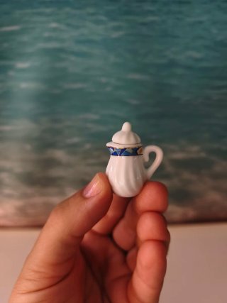 Juego de té miniatura para casa de muñecas 15pieza