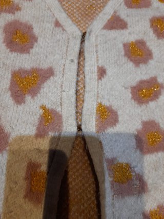 Cardigan maglioncino leopardato bianco rosa tg 1
