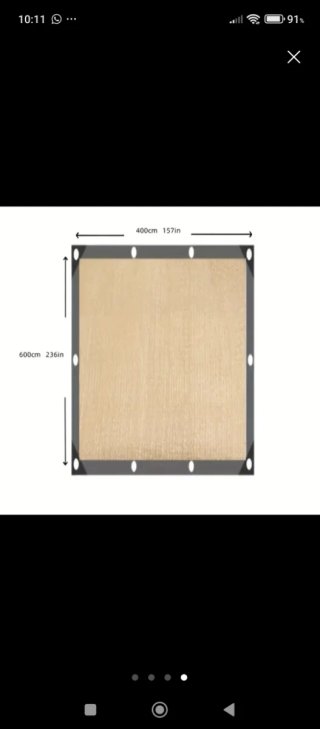 Toldo acrílico 2x3m con anillas