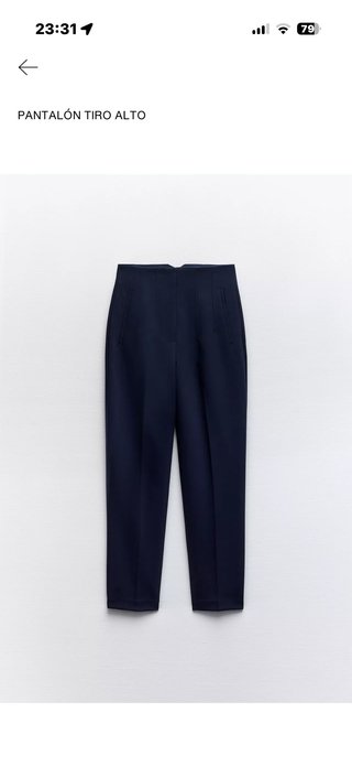 Pantalón tiro alto azul Zara