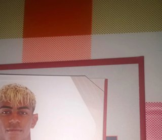 Lote Manu, álbum vacío con esquina mal + 3 cromos