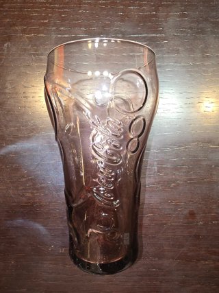 Copo Coca-Cola McDonald's Vidro Rosa/Fumado