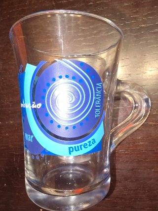 Caneca Vidro Decorada Azul