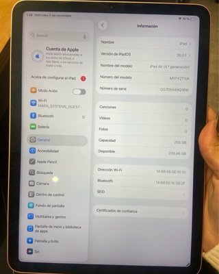iPad Air 4ta Gen 256GB Oro