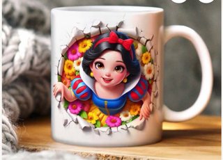 Caneca Branca da Disney com Blancanieves
