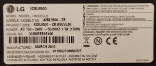 Televisor LG 42SL9500 Negro 42 pulg Buen estado