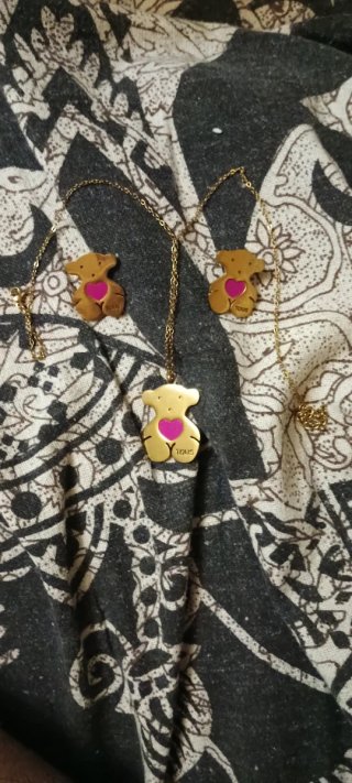 Conjunto Tous Pendientes y Colgante Oso Corazón