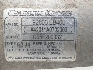 COMPRESOR AIRE ACONDICIONADO NISSAN NISSAN NAVARA PICK-UP (D40M) 2005-2010