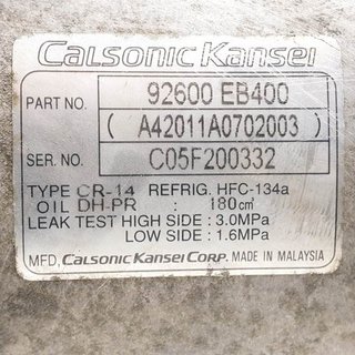 COMPRESOR AIRE ACONDICIONADO NISSAN NISSAN NAVARA PICK-UP (D40M) 2005-2010