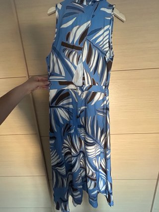 Vestito lungo fantasia foglie