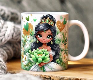 Caneca Tiana Princesa Disney Cerâmica