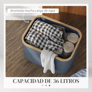 Cesto de la Ropa Sucia Plegable 36L con Asas Gris