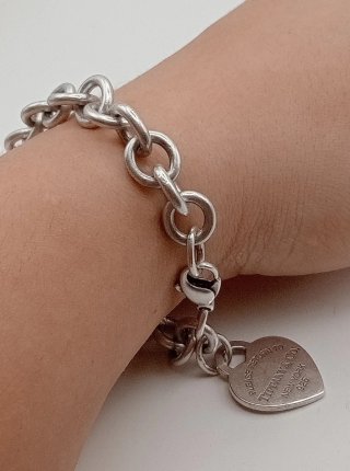 Bracciale retorno Tiffany & Co. maglia spessa cuor