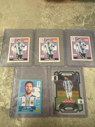 Lote 5 Cartas Lionel Messi Panini