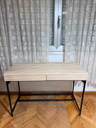 Escritorio moderno 2 cajones madera y metal
