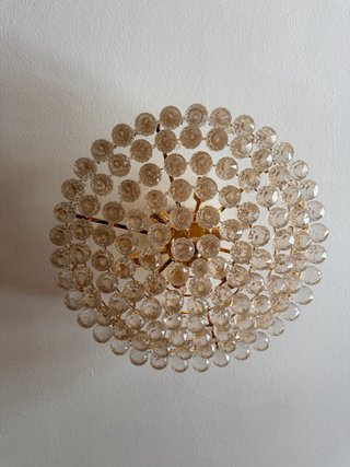 Lámpara de techo cristal y dorado