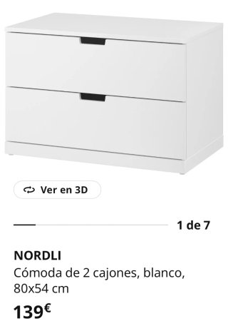 Cómoda Mesillas Ikea NORDLI