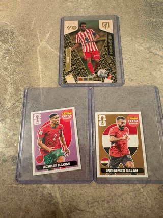 Lote 3 cromos fútbol Panini Koke, Hakimi, Salah