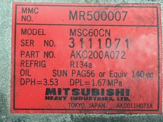 COMPRESOR AIRE ACONDICIONADO MITSUBISHI MITSUBISHI COLT (CJ0) 1996-2003