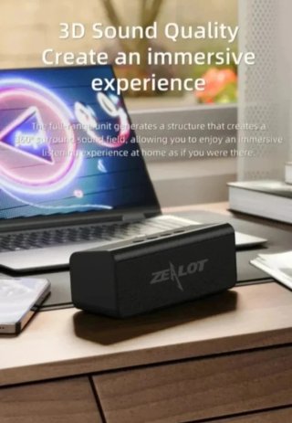 Altavoz Bluetooth 5.3 ZEALOT S31 (10W) Negro