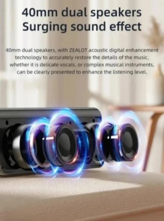 Altavoz Bluetooth 5.3 ZEALOT S31 (10W) Negro