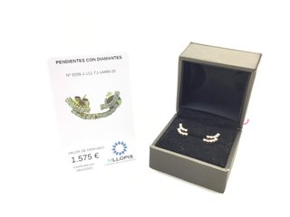 pendientes oro 18k con piedra con diamante