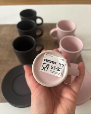 Juego 6 Tazas y Platos Café Ikea
