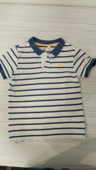Polo Okaïdi niño rayas azul T8