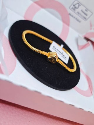 Pulsera Pandora dorada Ale s925 17 cm corazón