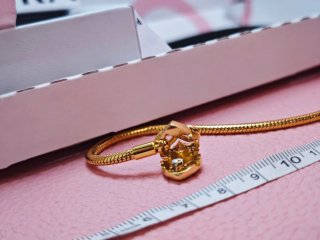 Pulsera Pandora dorada Ale s925 17 cm corazón