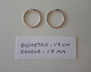 PENDIENTES DE PLATA DE LEY - AROS 1,9 CM - NUEVOS