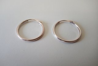 PENDIENTES DE PLATA DE LEY - AROS 1,9 CM - NUEVOS