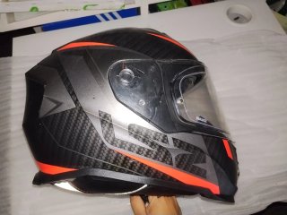 Casco Moto Integral LS2 Negro Naranja