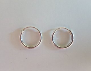 PENDIENTES DE PLATA DE LEY - AROS 9 MM - NUEVOS